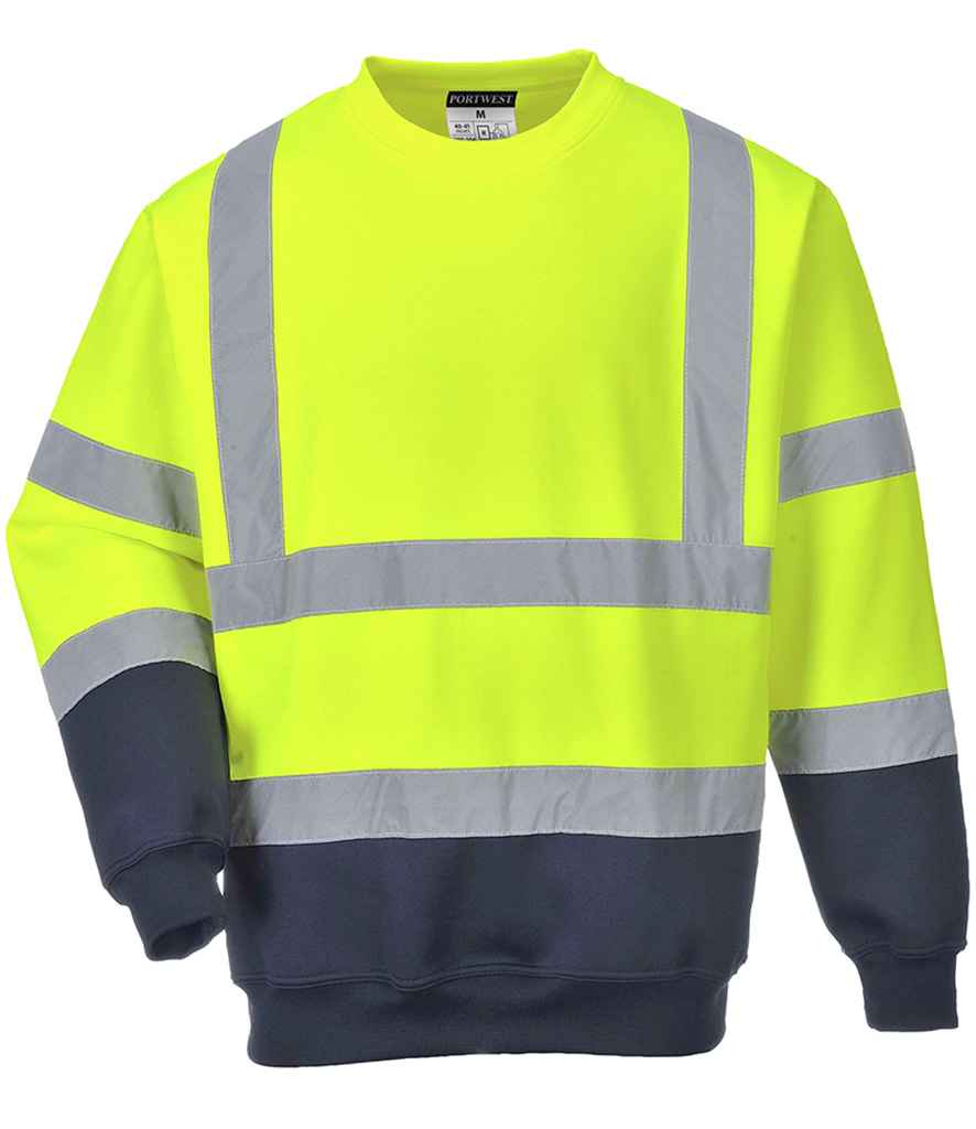 Portwest Portwest Hi-Vis Two Tone Sweatshirt Yellow/Navy