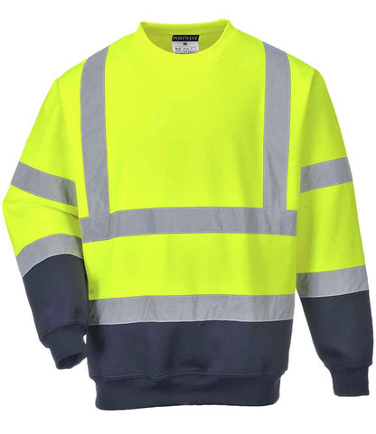 Portwest Portwest Hi-Vis Two Tone Sweatshirt Yellow/Navy