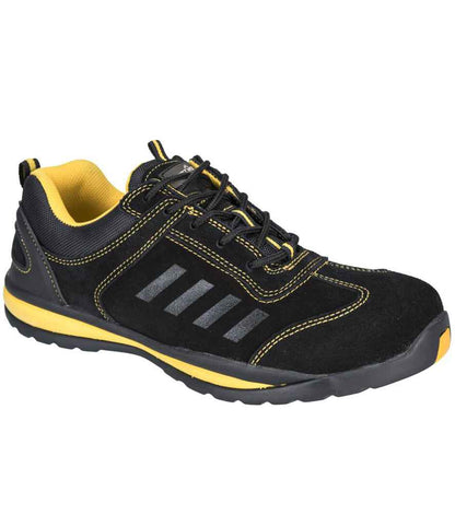 Portwest Steelite™ Lusum S1P HRO Safety Trainers in Black/Yellow