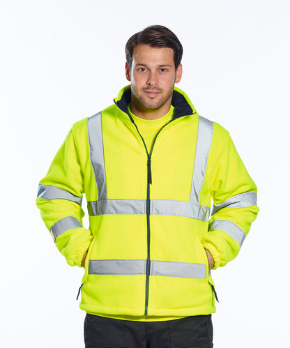 Portwest Hi-vis mesh-lined fleece (F300) Orange/Navy