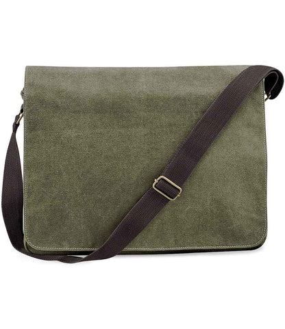 Quadra Vintage Canvas Despatch Bag in Vintage Military Green