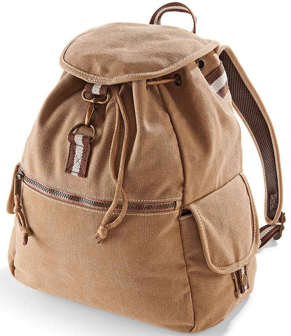 Quadra Vintage Canvas Backpack in Sahara