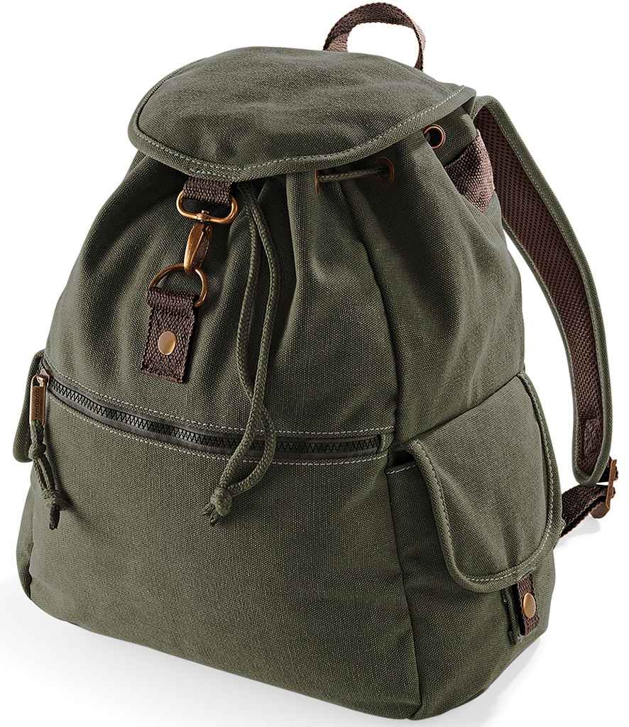 Quadra Vintage Canvas Backpack - model image