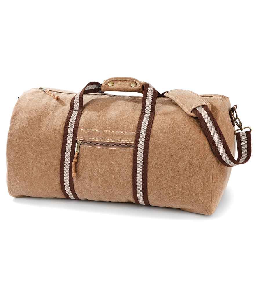 Quadra Vintage Canvas Holdall in Sahara