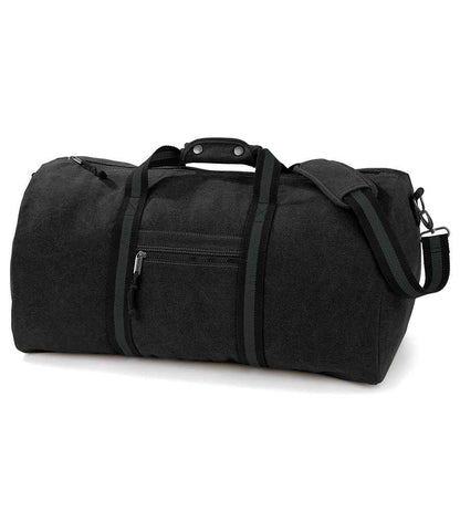 Quadra Vintage Canvas Holdall in Vintage Black