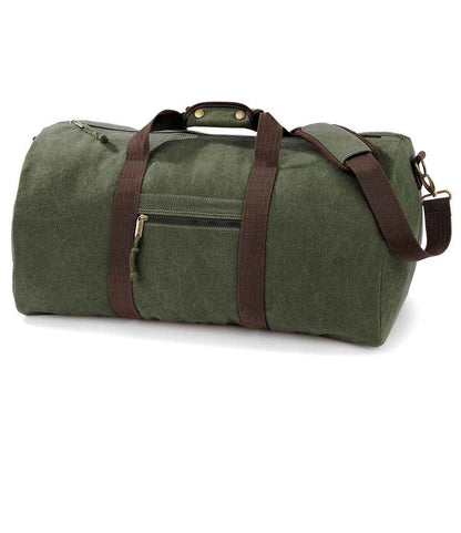 Quadra Vintage Canvas Holdall in Vintage Military Green