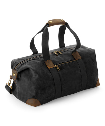 Quadra Heritage waxed canvas holdall Black
