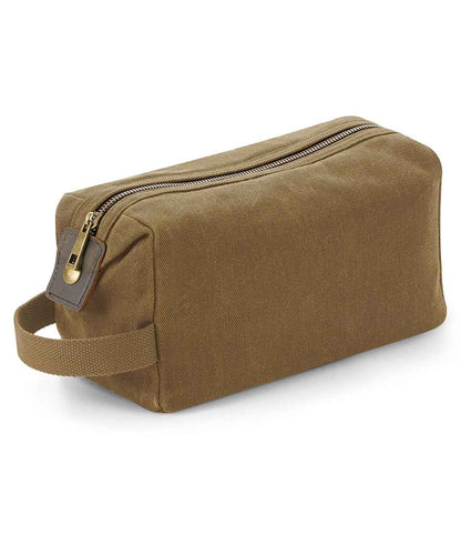 Quadra Heritage Waxed Canvas Wash Bag in Desert Sand
