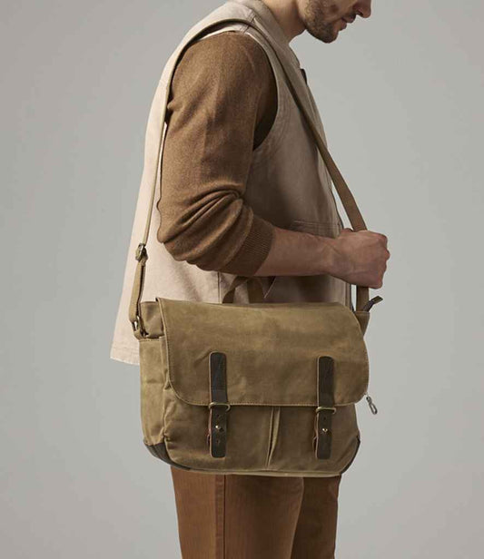 Quadra Quadra Heritage Waxed Canvas Messenger Bag