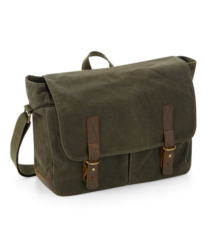 Quadra Heritage waxed canvas messenger Desert Sand