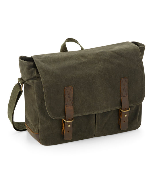 Quadra Heritage waxed canvas messenger Desert Sand