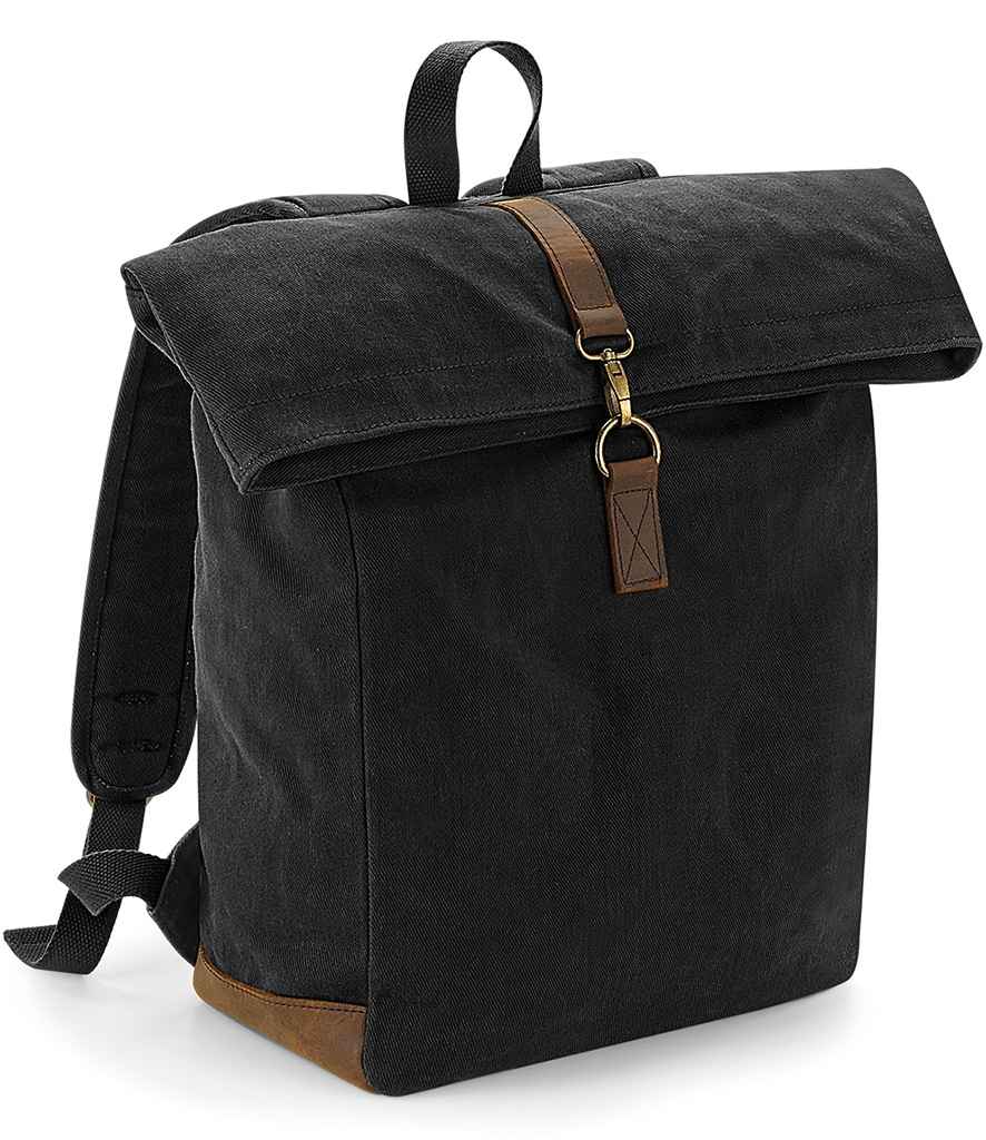 Quadra Heritage Waxed Canvas Backpack in Black