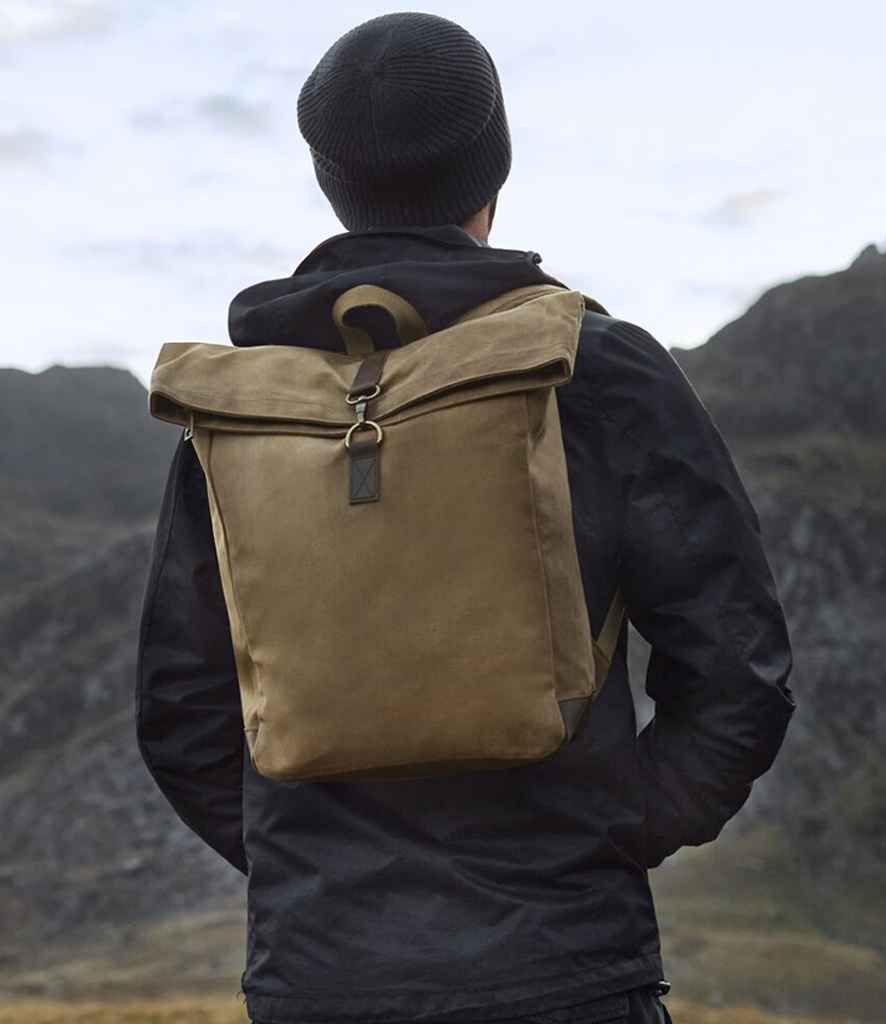 Quadra Heritage Waxed Canvas Backpack - model image