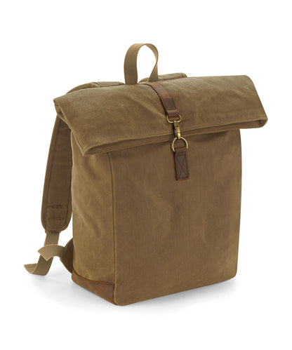 Quadra Heritage waxed canvas backpack Desert Sand