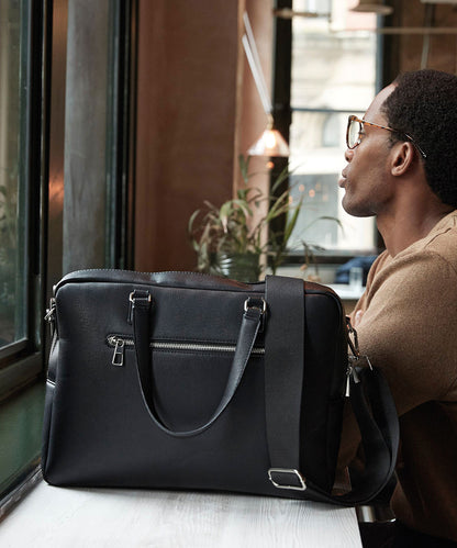 Quadra Tailored luxe PU briefcase Black