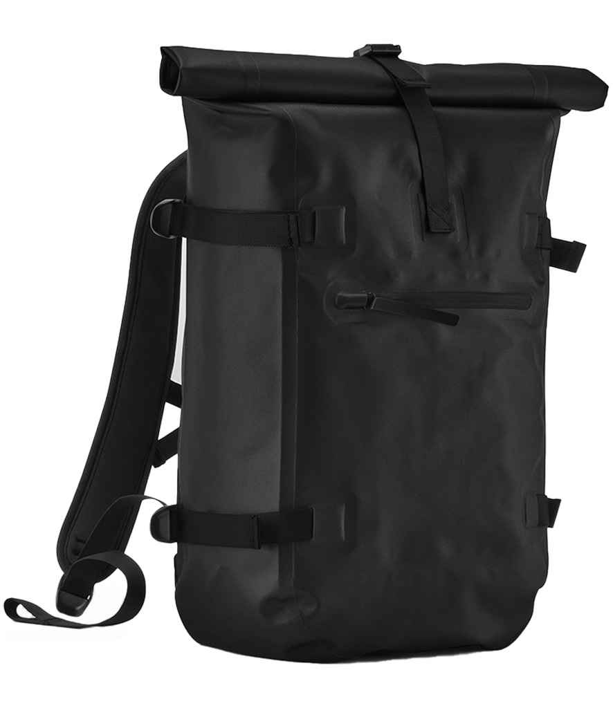 Quadra Waterproof Roll-Top Backpack in Black