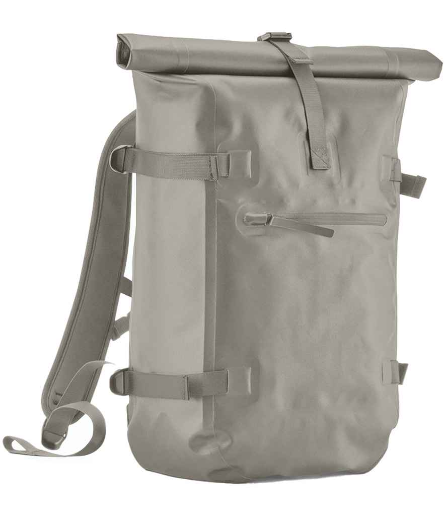 Quadra Waterproof Roll-Top Backpack in Natural Stone