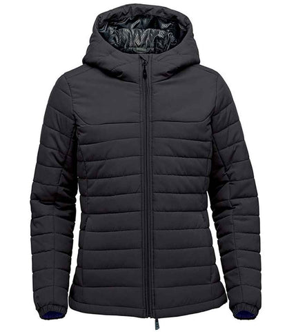 Stormtech Ladies Nautilus Quilted Hooded Jacket in Black