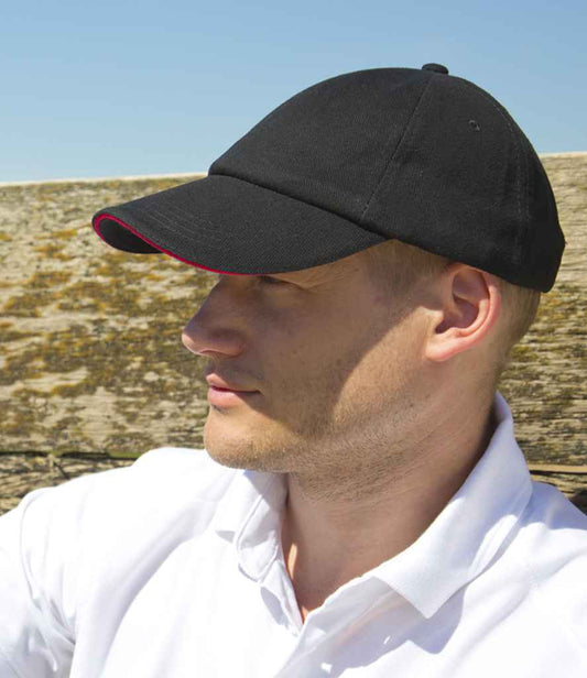 Result Low Profile Heavy Brushed Cotton Cap with Sandwich Peak - model image
