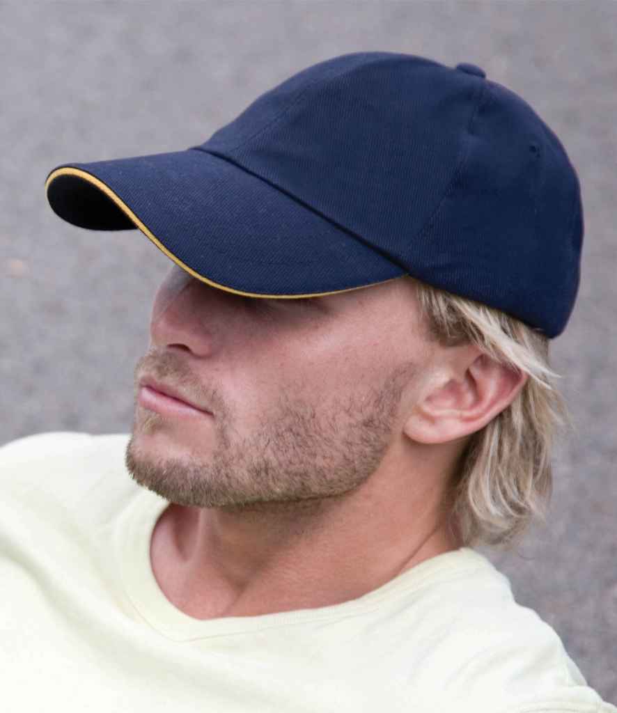 Result Low Profile Heavy Brushed Cotton Cap with Sandwich Peak - model image
