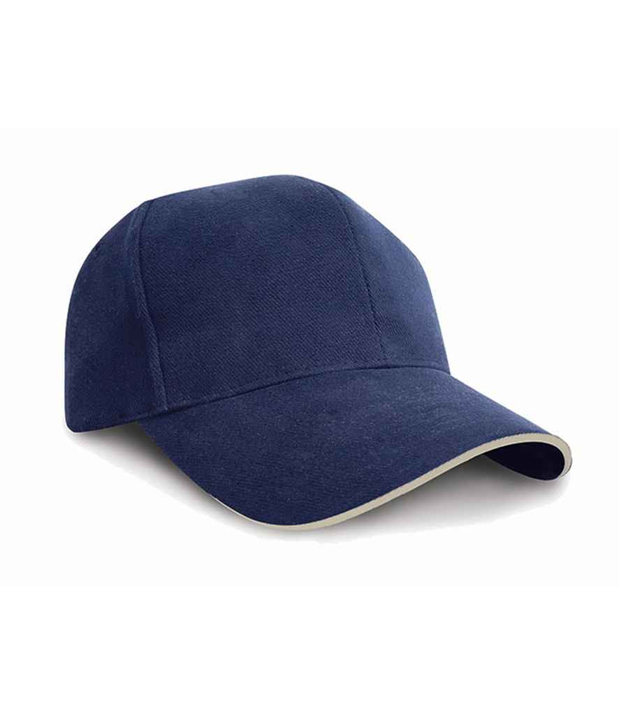 Result Pro-Style Heavy Brushed Cotton Cap in Navy/Natural