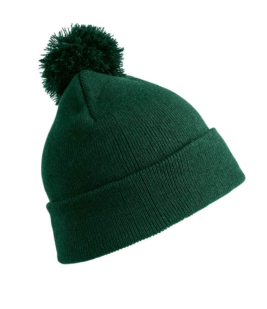 Result Core Kids Pom Pom Beanie in Bottle Green