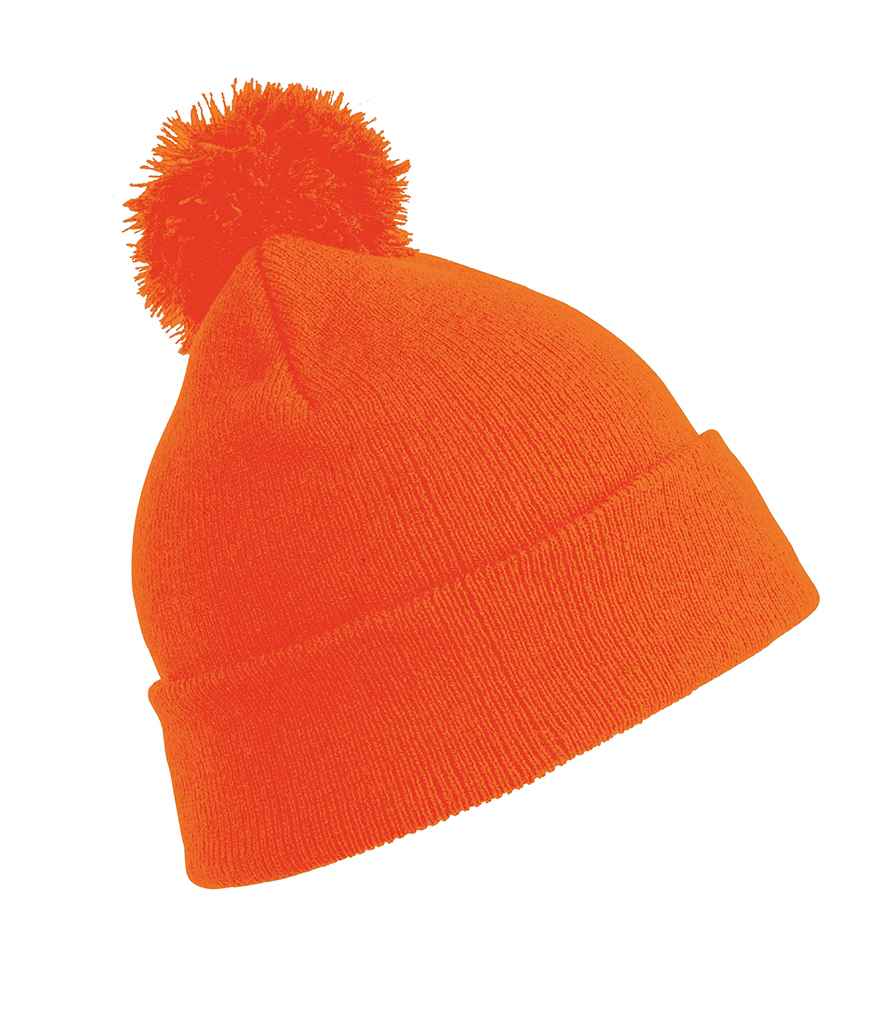Result Core Pom Pom Beanie in Fluorescent Orange