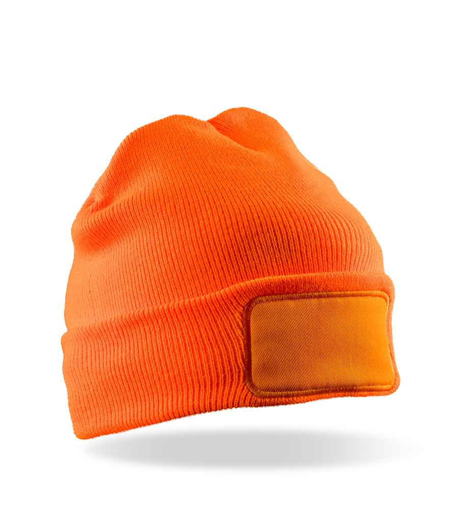 Result Double Knit Thinsulate™ Printers Beanie in Fluorescent Orange