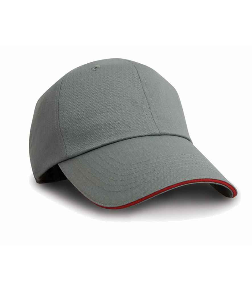 Result Herringbone Cap in Grey/Red