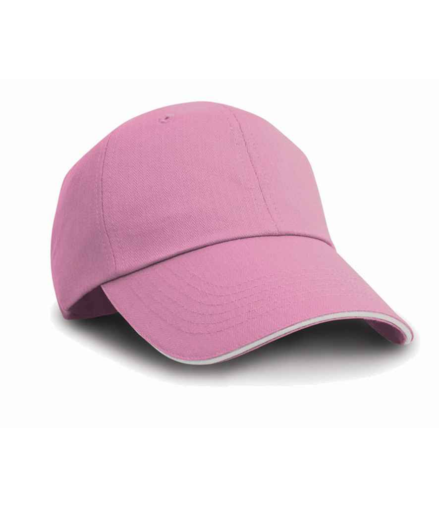 Result Herringbone Cap in Pink/White