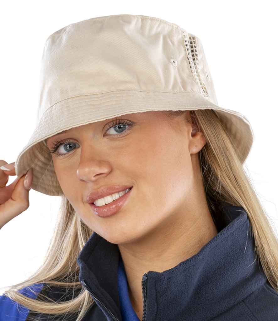 Result Deluxe Washed Cotton Bucket Hat - model image