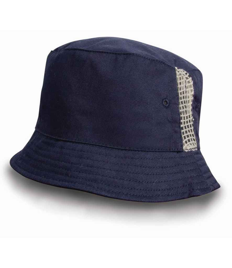Result Deluxe Washed Cotton Bucket Hat in Navy