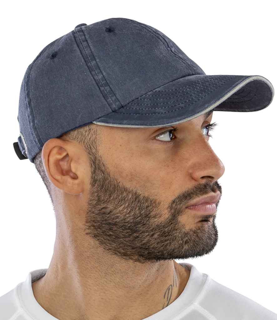 Result Washed Fine Line Cotton Cap - model image