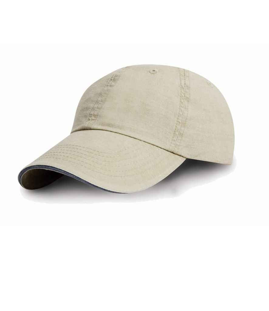 Result Washed Fine Line Cotton Cap in Putty