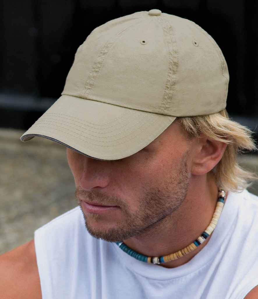 Result Washed Fine Line Cotton Cap - model image