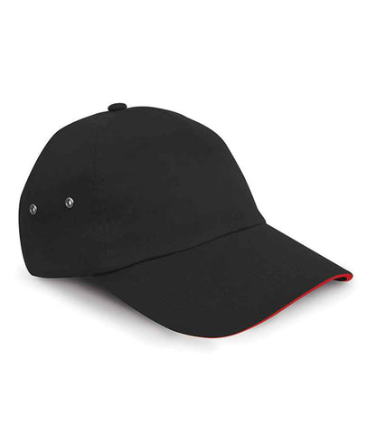 Result Plush Cotton 5 Panel Cap in Black