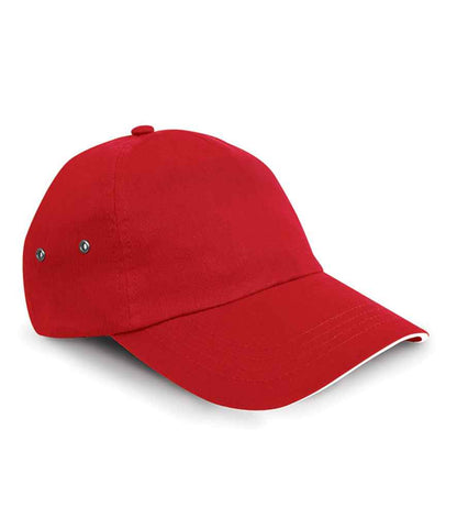 Result Plush Cotton 5 Panel Cap in Red