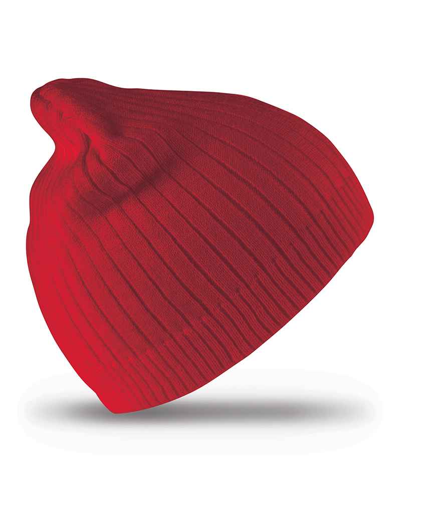 Result Cotton Knitted Beanie in Red