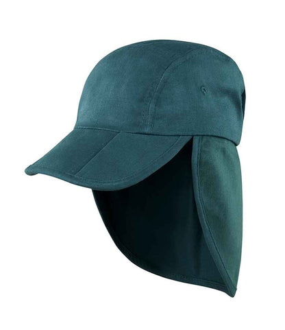 Result Fold Up Legionnaires Cap in Bottle Green