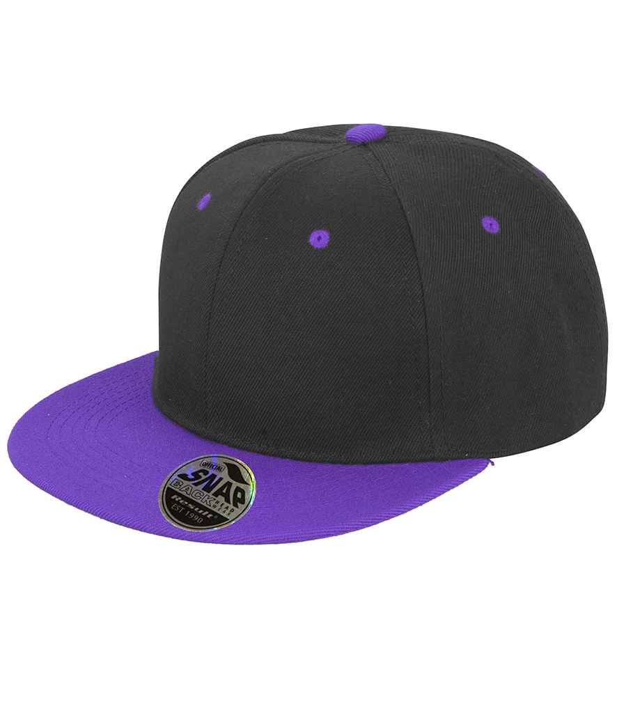 Result Contrast Bronx Snapback Cap in Black/Purple