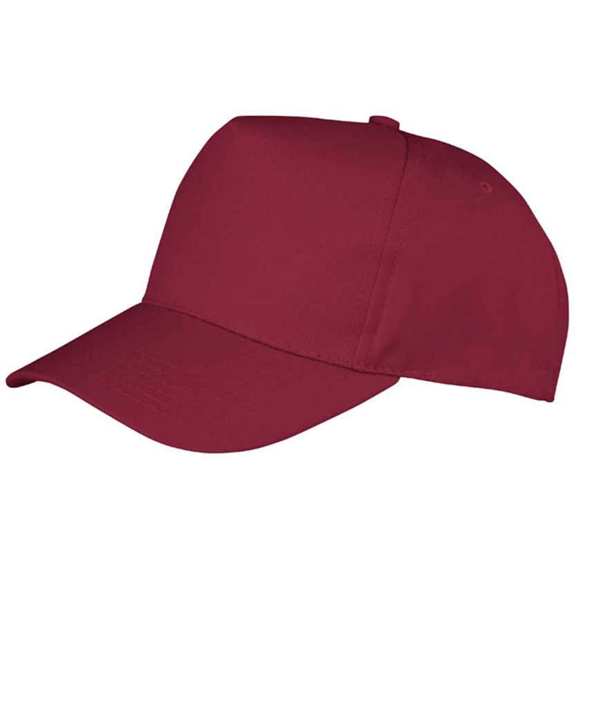 Result Boston 5 Panel Printers Cap in Burgundy
