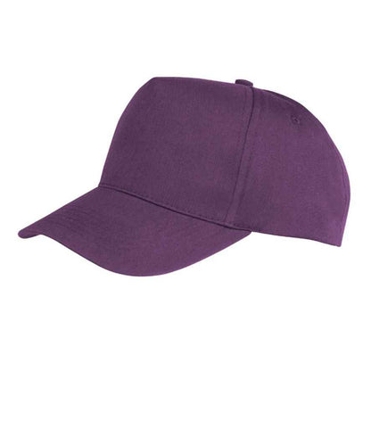 Result Boston 5 Panel Printers Cap in Purple