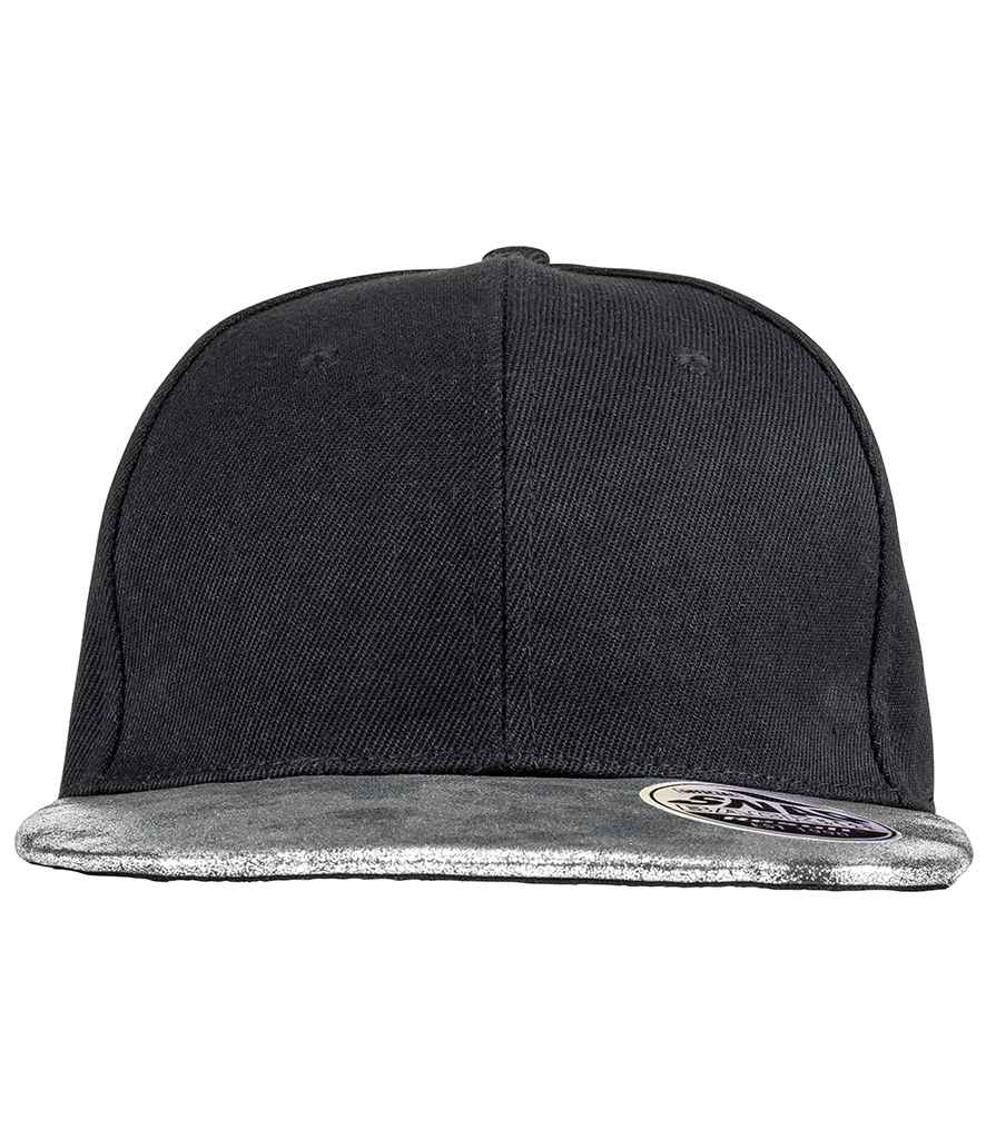 Result Bronx Glitter Snapback Cap in Black/silver