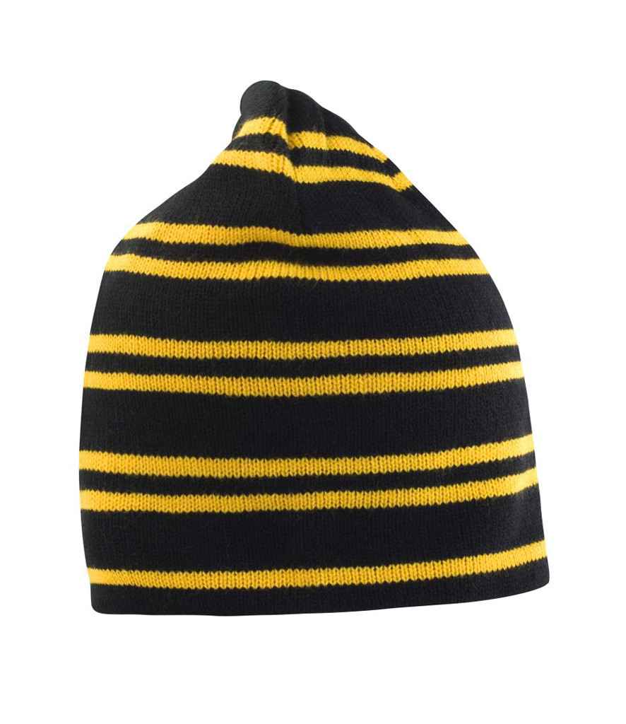 Result Team Reversible Beanie in Black/Gold