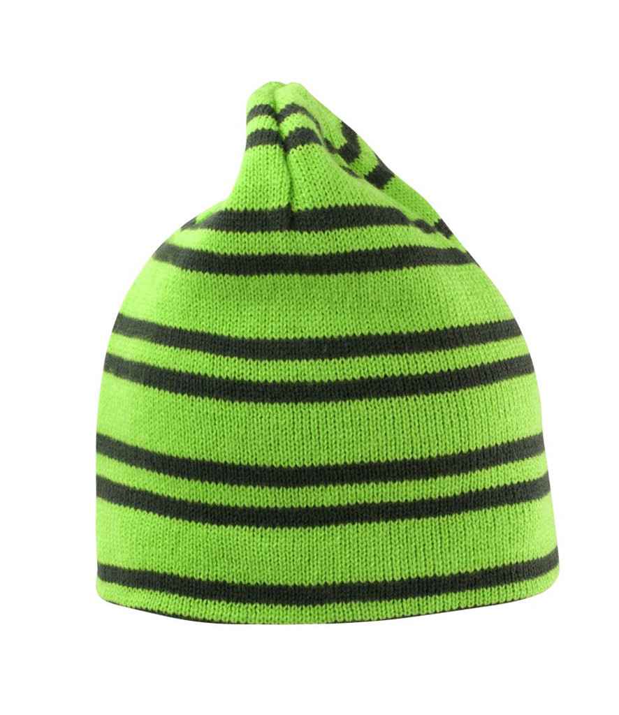 Result Team Reversible Beanie in Lime Green/Grey