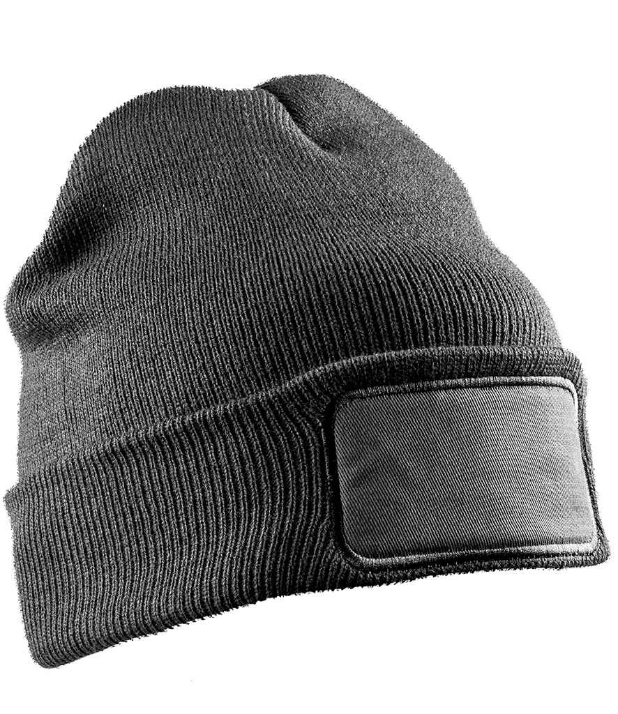 Result Recycled Double Knit Printers Beanie in Grey