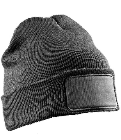 Result Recycled Double Knit Printers Beanie in Grey