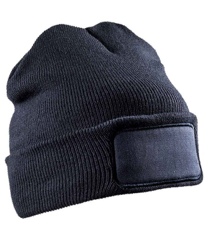 Result Recycled Double Knit Printers Beanie in Navy
