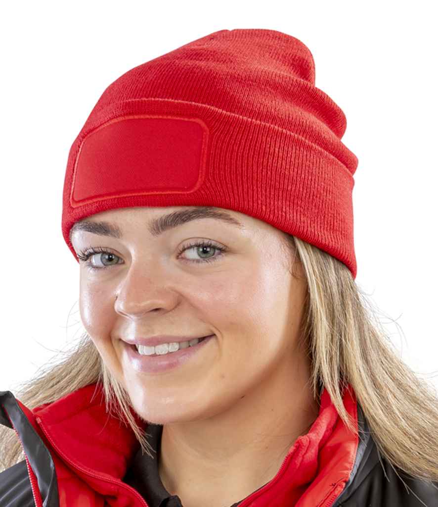 Result Recycled Double Knit Printers Beanie - model image