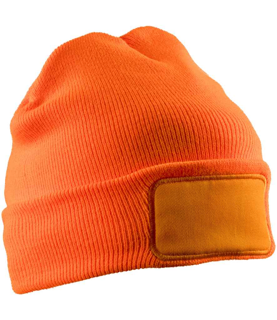 Result Recycled Thinsulate™ Printers Beanie in Fluorescent Orange